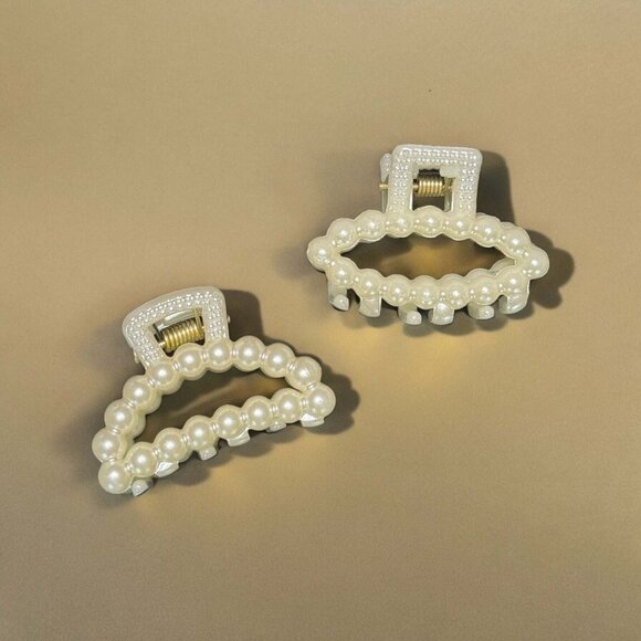 MINI FAUX PEARL CLAW CLIP DUOS (OVAL PACK) - Picture 4 of 5